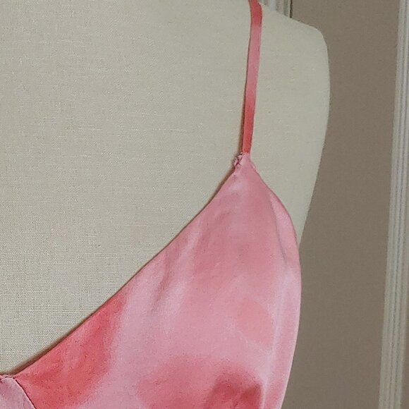 Vintage Silk Slip Sun Dress 90's Y2K Fairy Core Boho Sundress Tie Dye Going Out - Picture 8 of 11